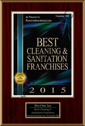Bio-One of Charleston decontamination and biohazard cleaning team award